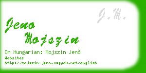 jeno mojszin business card